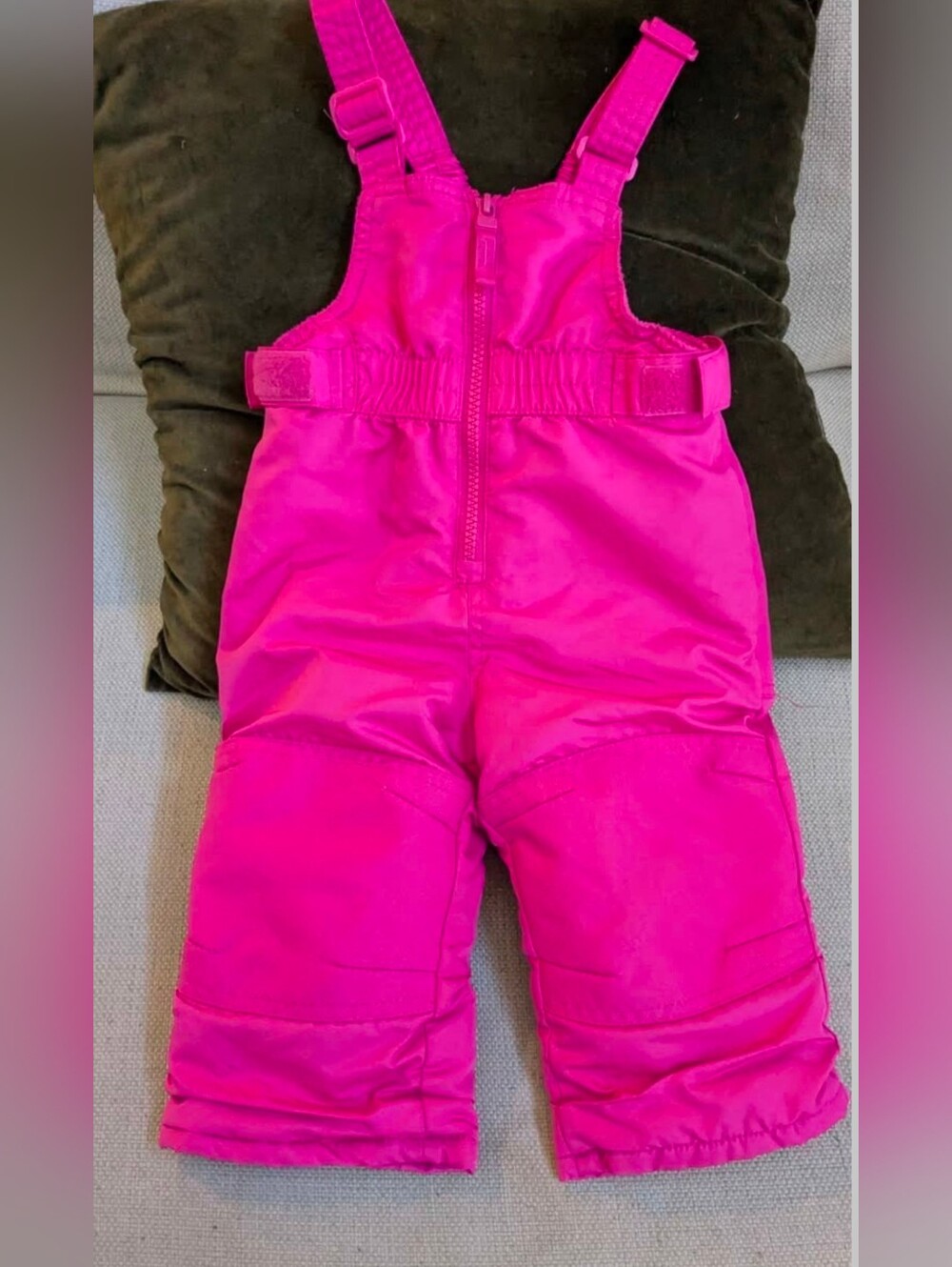 Kids Size 12 Month Hot Pink Insulated Snow Bib Overalls